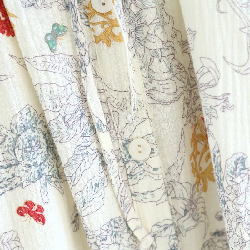 Valeria - 100% Muslin Cotton Three Set Pajama