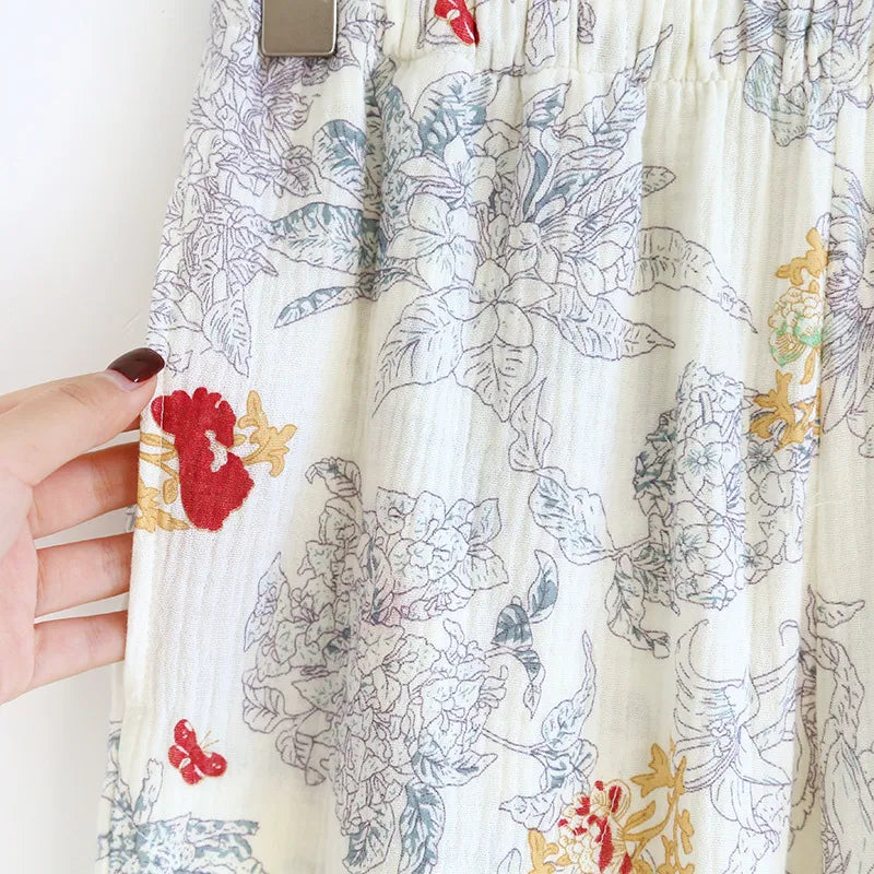 Valeria - 100% Muslin Cotton Three Set Pajama