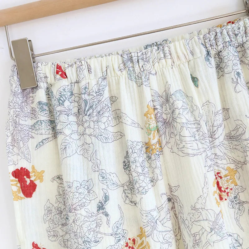 Valeria - 100% Muslin Cotton Three Set Pajama