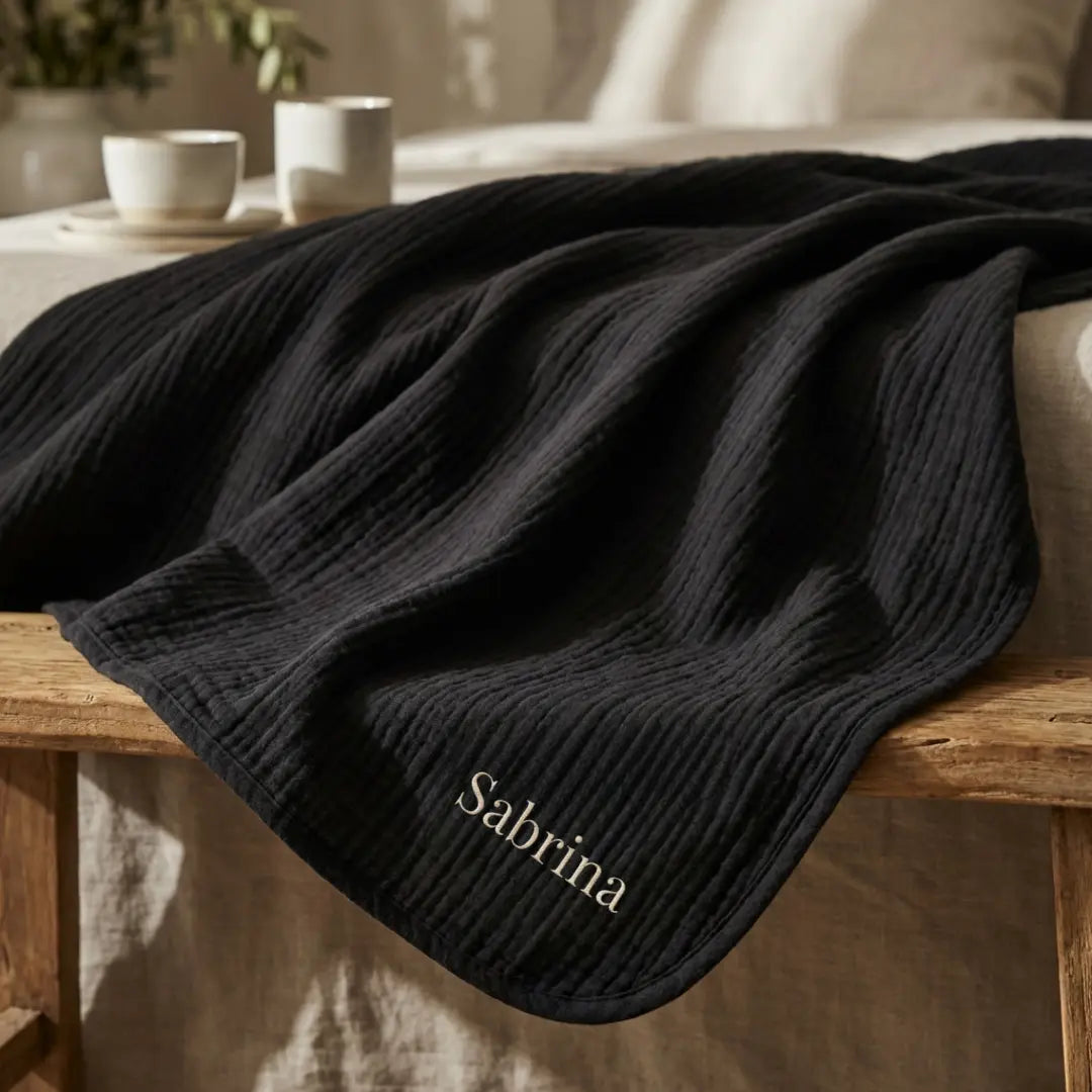 The Monogrammed Muslin Blanket - 100% Muslin Cotton (B1G1)