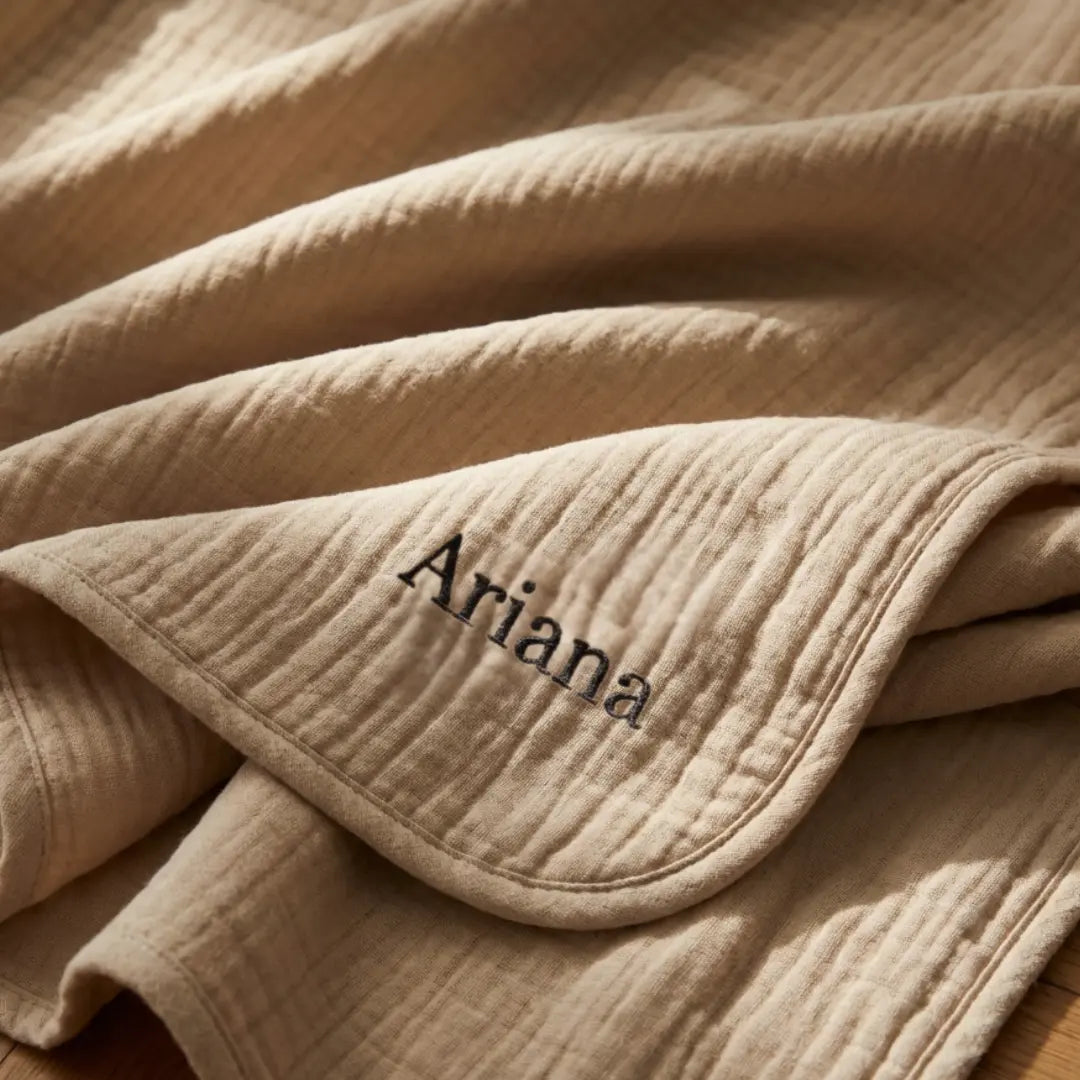 The Monogrammed Muslin Blanket - 100% Muslin Cotton (B1G1)