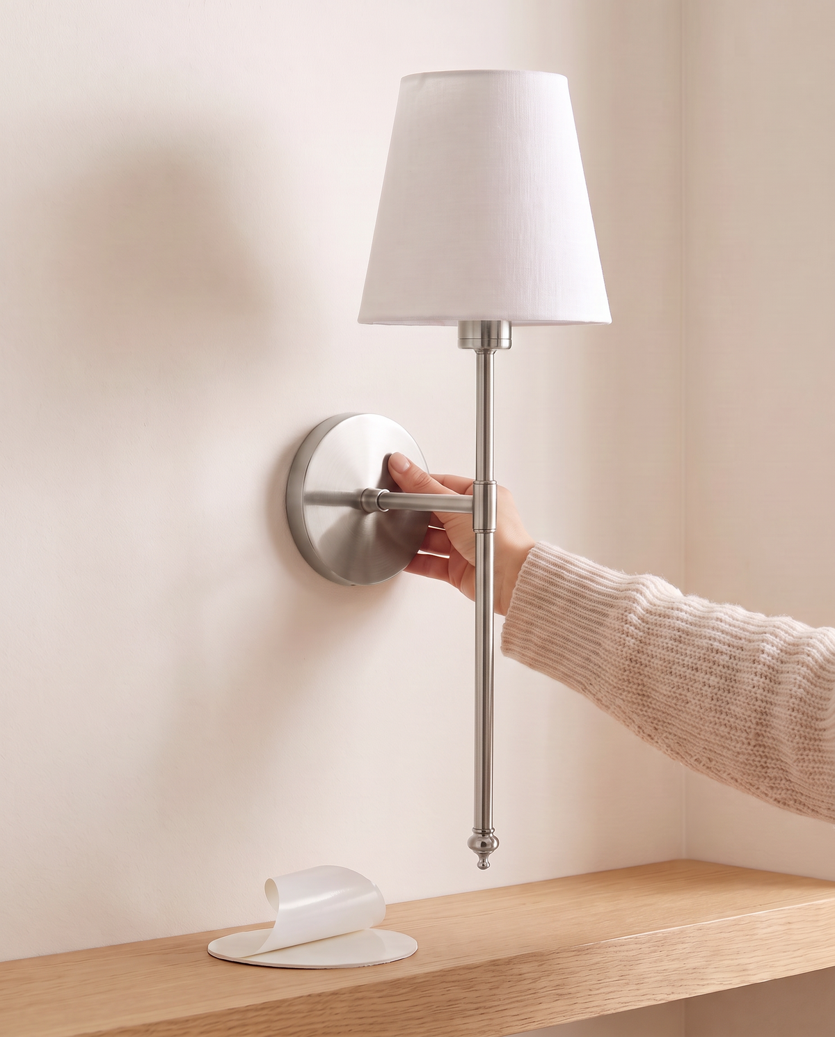 Peel-and-stick installation, no drilling: Silver