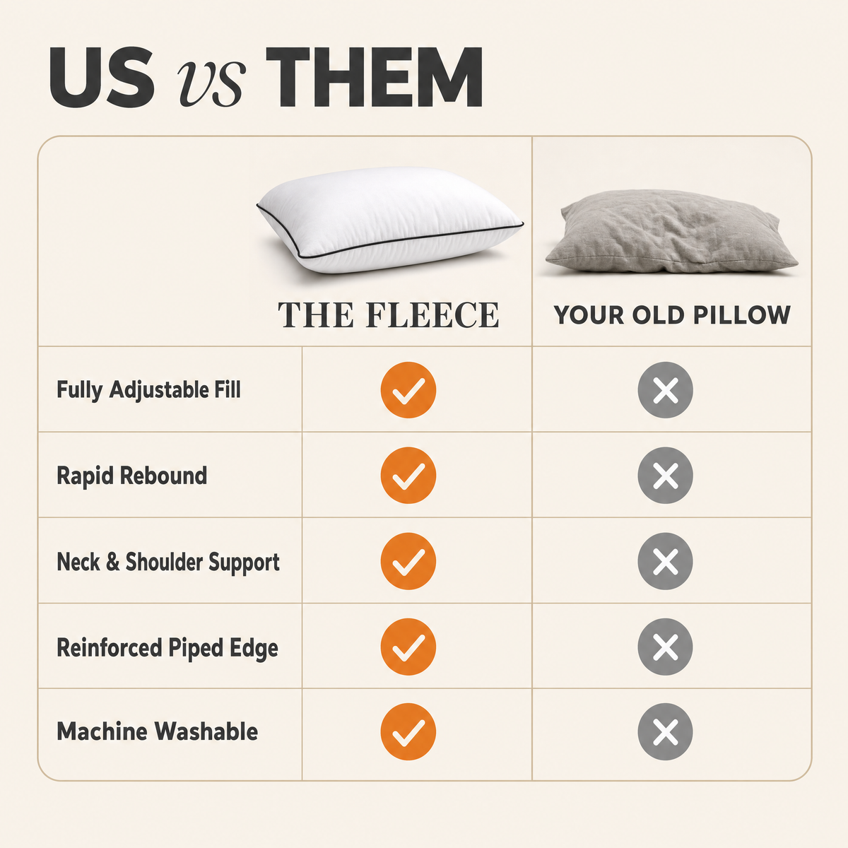 The Fleece Adjustable Bed Pillow Set