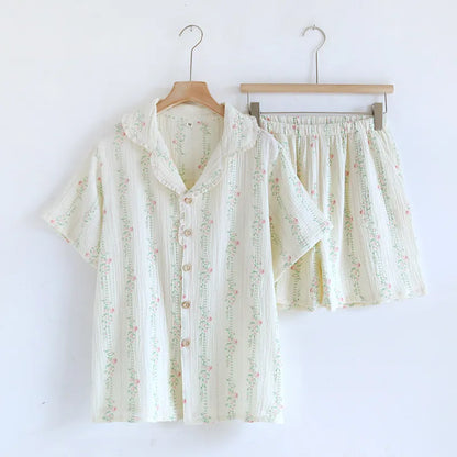 The short Bloom - 100% Muslin Cotton Pajama