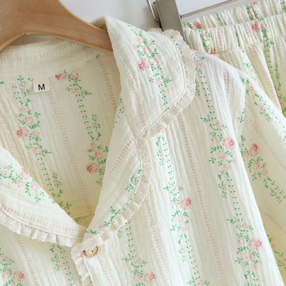The short Bloom - 100% Muslin Cotton Pajama