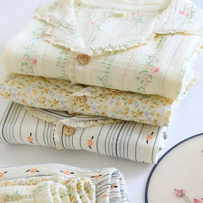 The short Bloom - 100% Muslin Cotton Pajama