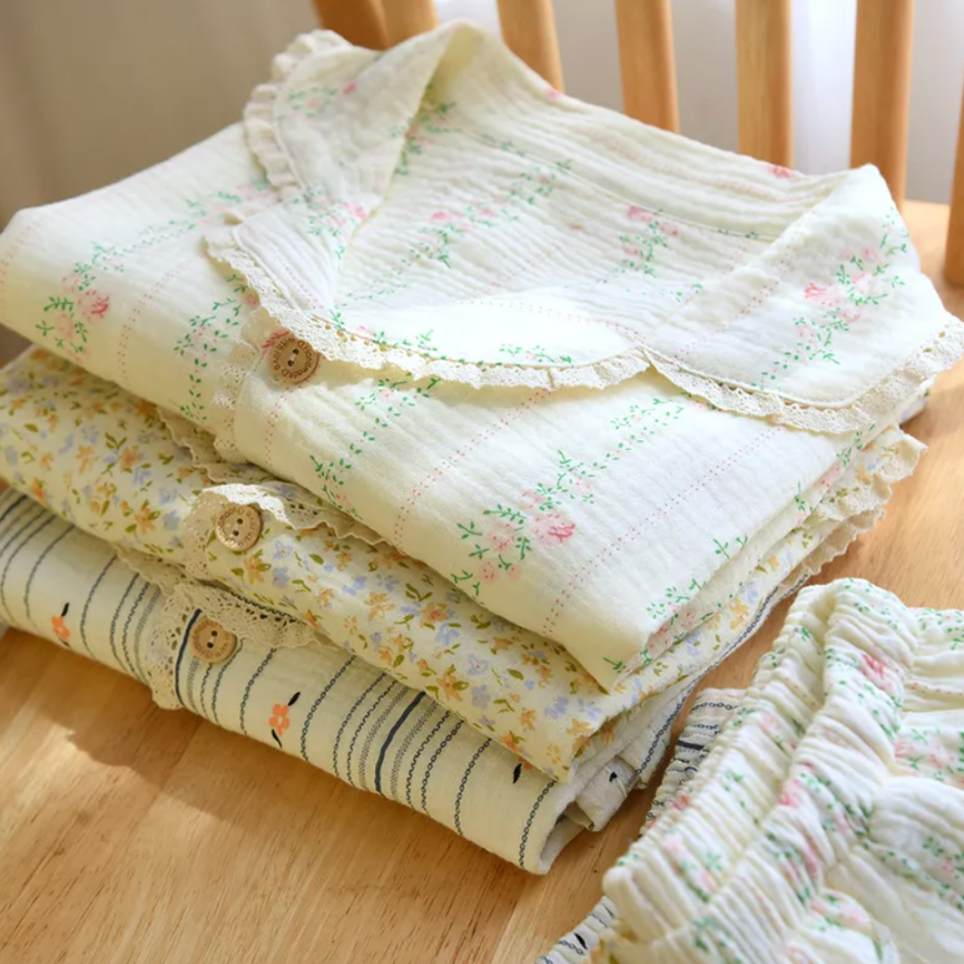 The short Bloom - 100% Muslin Cotton Pajama