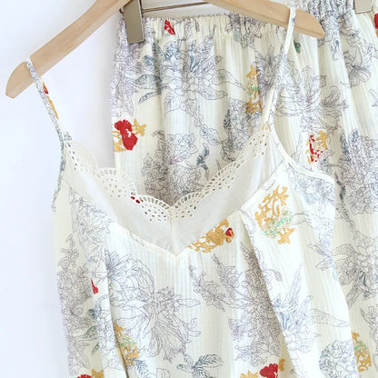 Valeria - 100% Muslin Cotton Three Set Pajama
