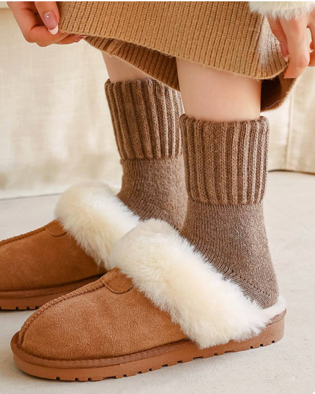 The Knitted Fleece Socks - 5 Pairs Pack