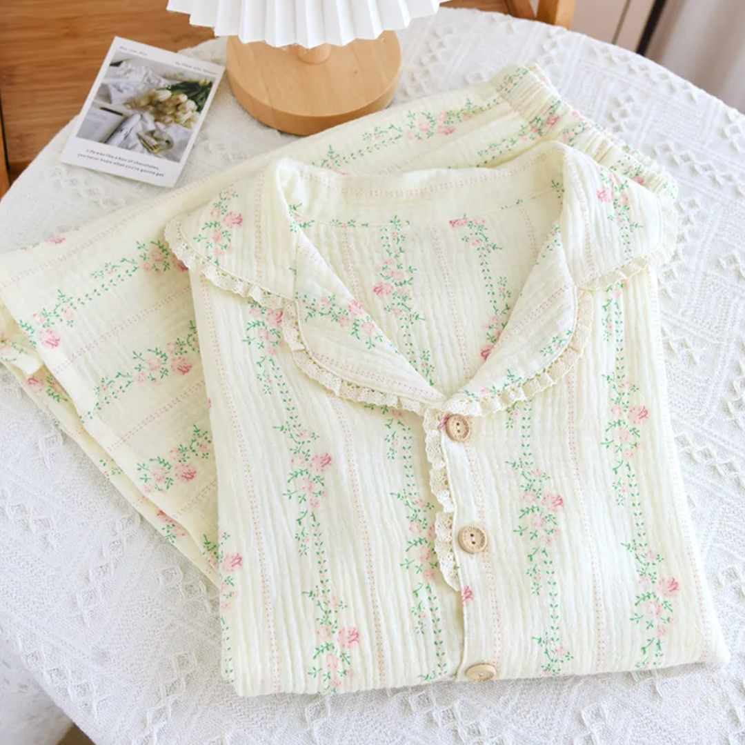 The short Bloom - 100% Muslin Cotton Pajama