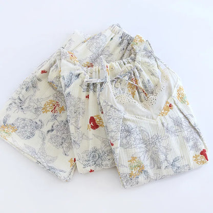 Valeria - 100% Muslin Cotton Three Set Pajama