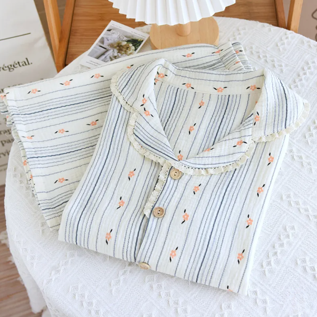 The short Bloom - 100% Muslin Cotton Pajama