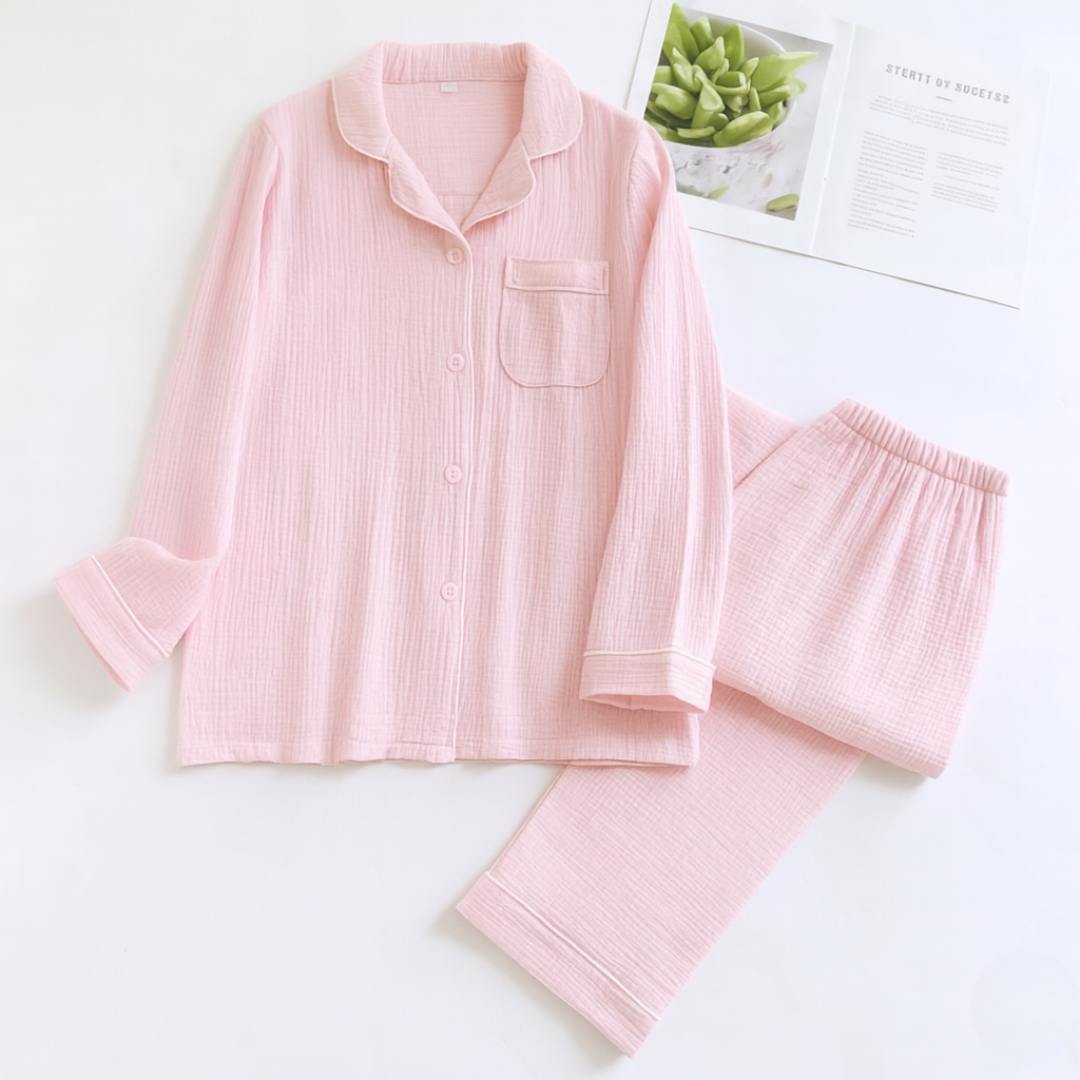 The Long Sleeve - 100% Muslin Cotton Pajama