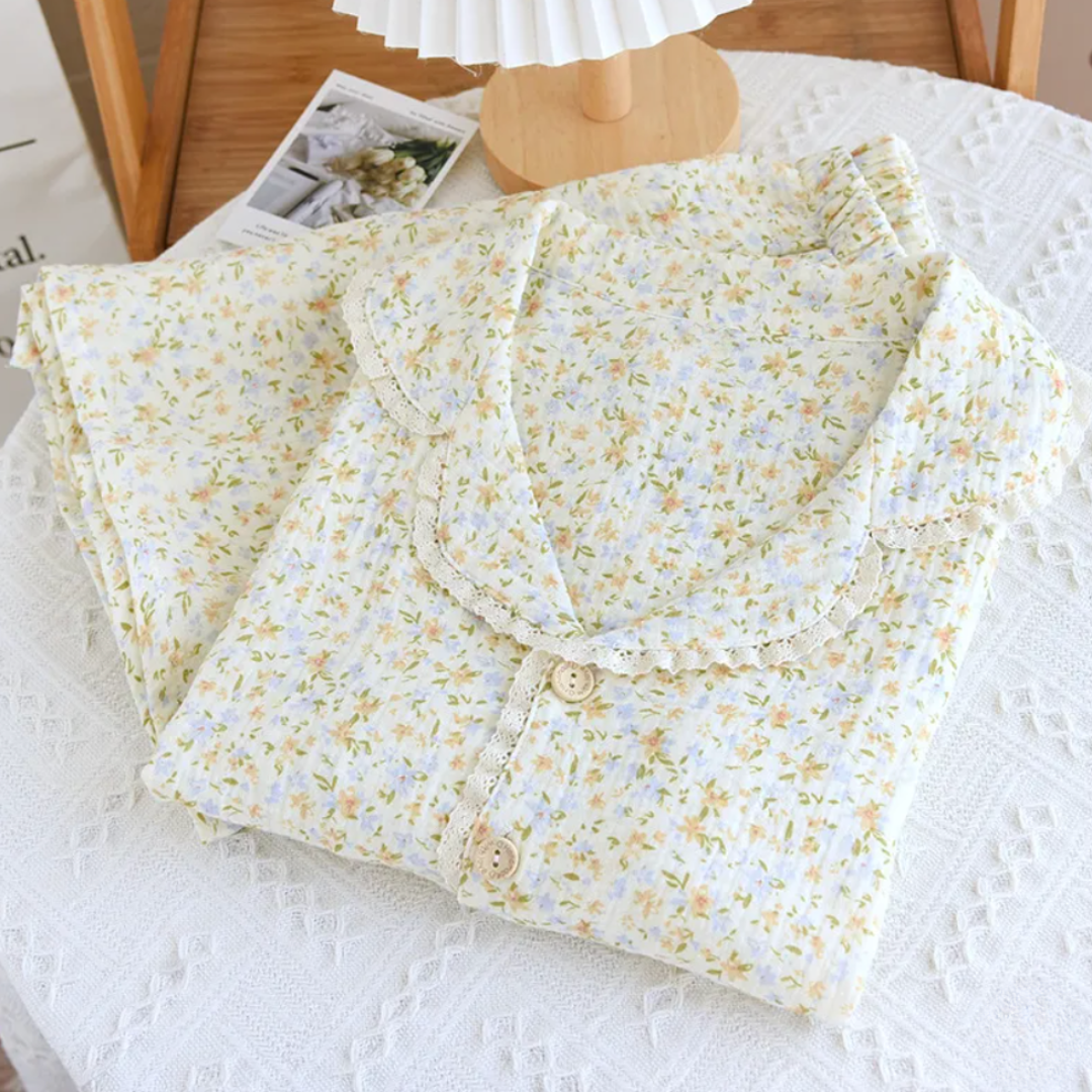 The short Bloom - 100% Muslin Cotton Pajama