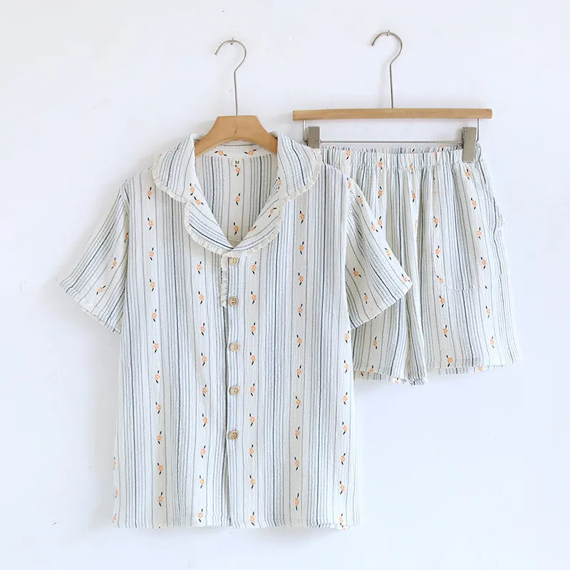 The short Bloom - 100% Muslin Cotton Pajama