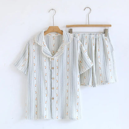 The short Bloom - 100% Muslin Cotton Pajama