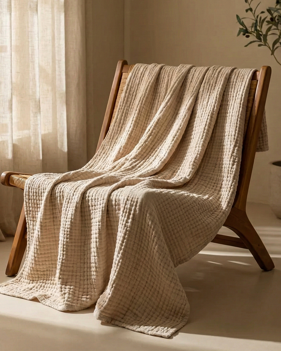 Two muslin blankets gift-ready