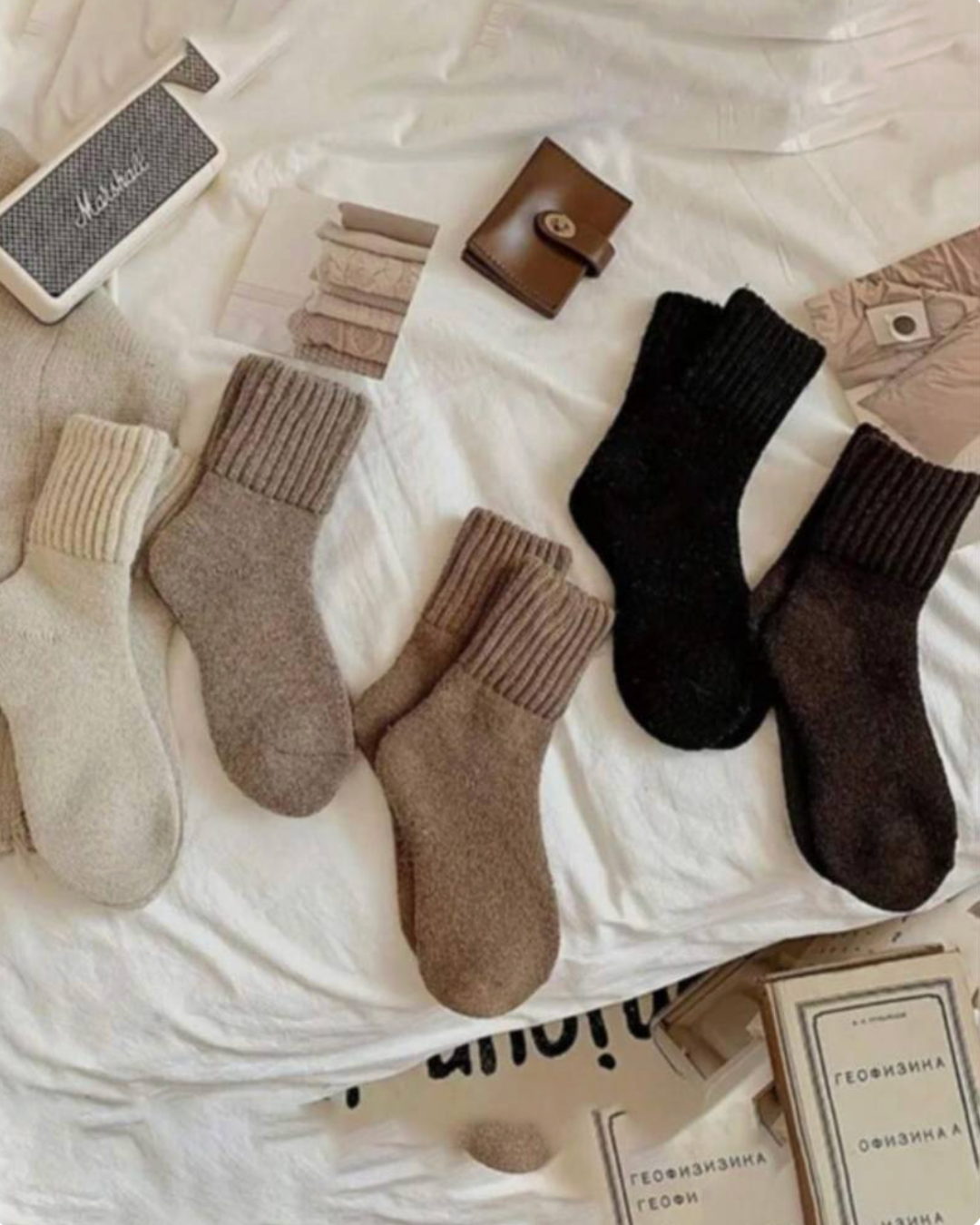 The Knitted Fleece Socks - 5 Pairs Pack