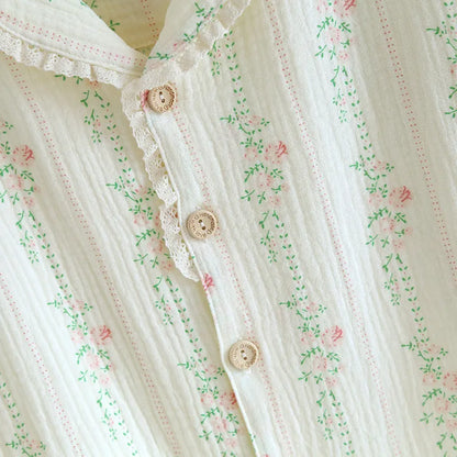 The short Bloom - 100% Muslin Cotton Pajama
