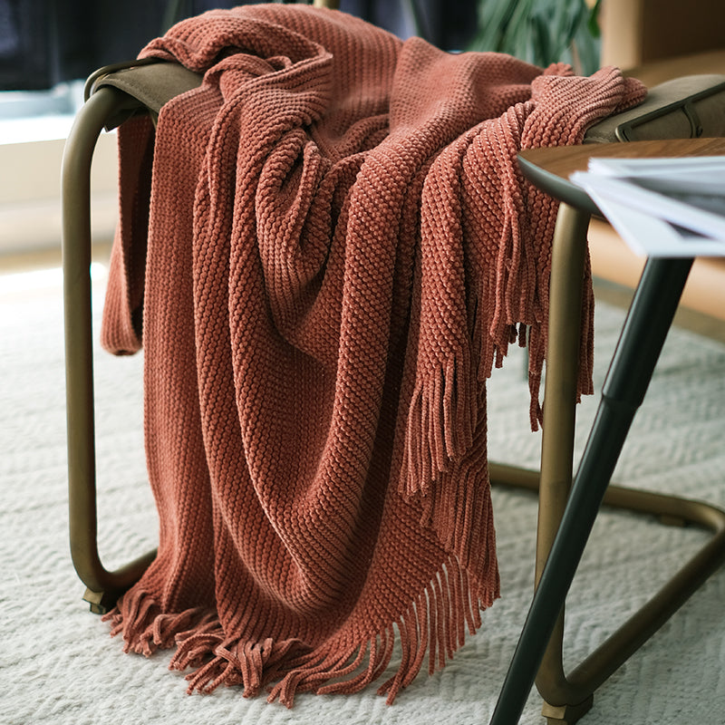 The Knitted Chenille Blanket