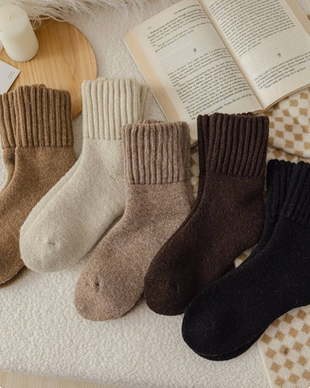 The Knitted Fleece Socks - 5 Pairs Pack