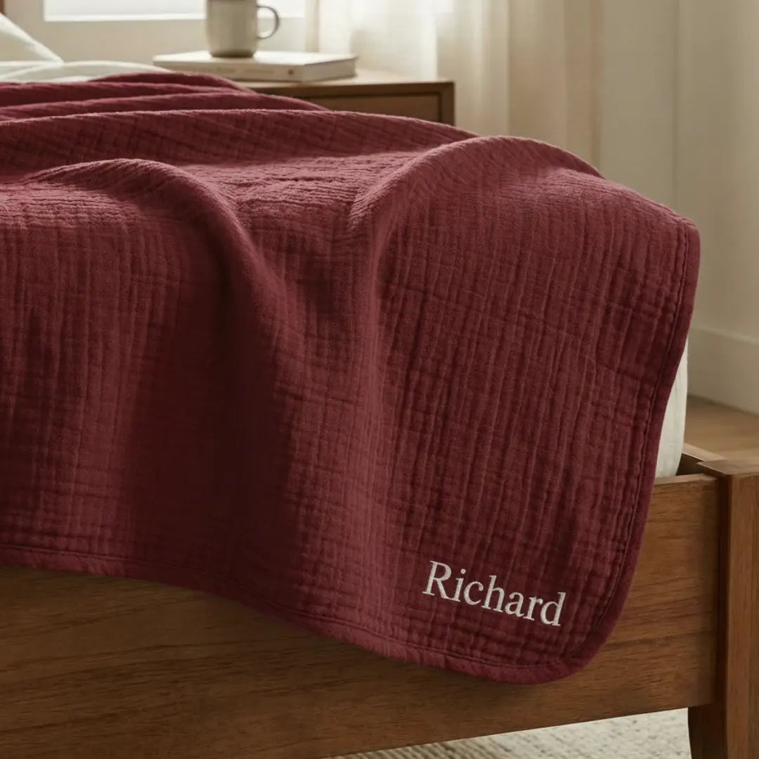 The Monogrammed Muslin Blanket - 100% Muslin Cotton (B1G1)
