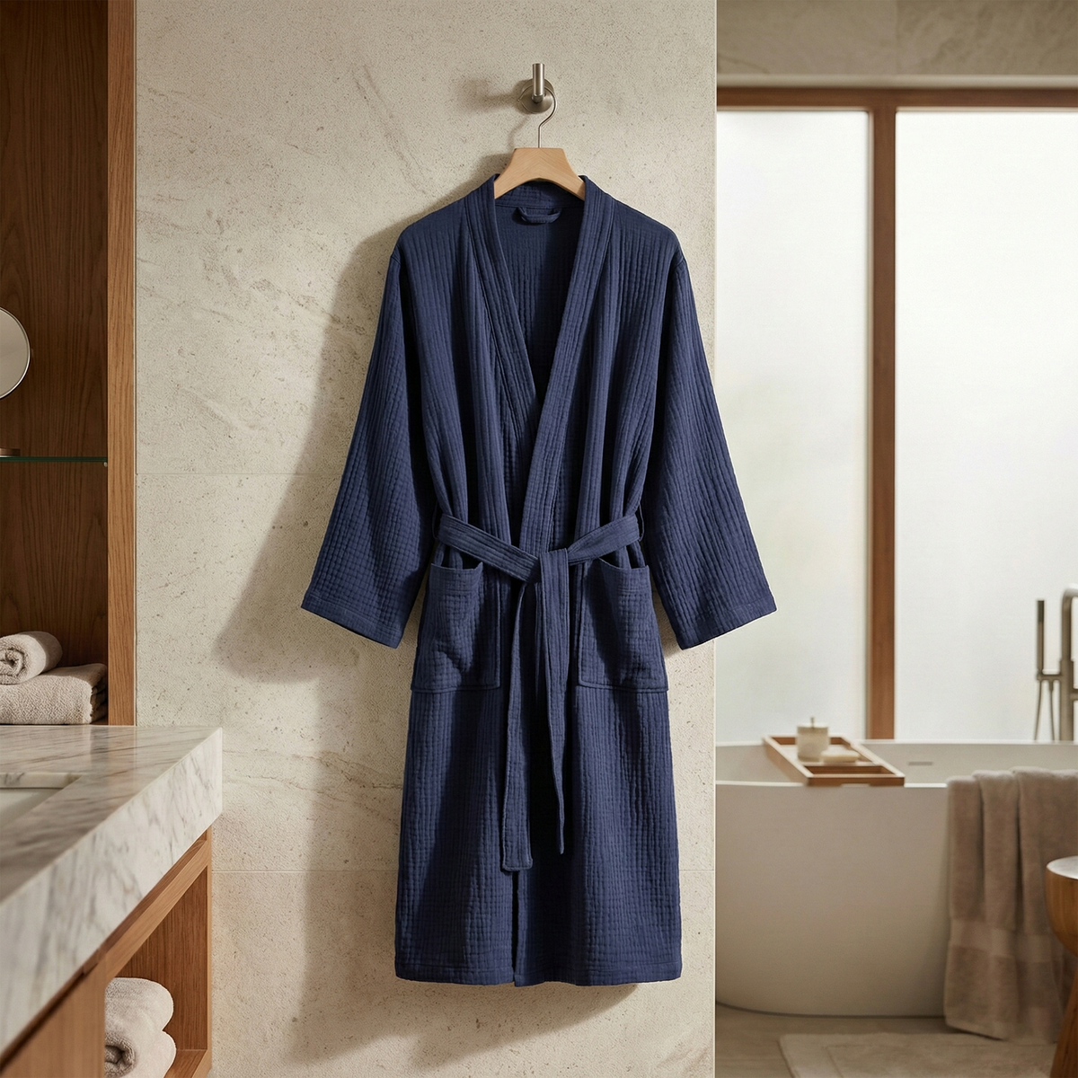 The Four-Seasons Bathrobe - 100% Muslin Cotton