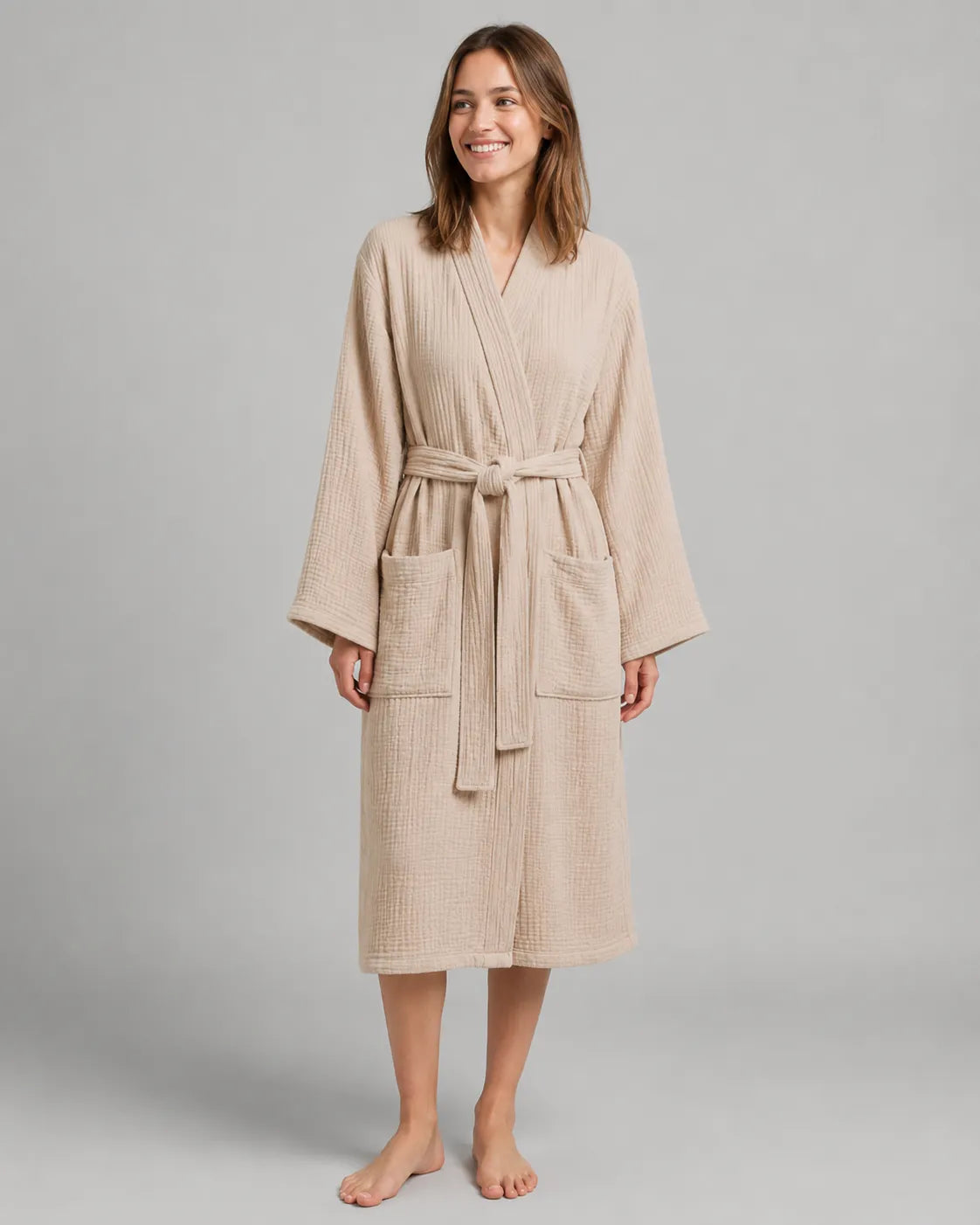The Four-Seasons Bathrobe - 100% Muslin Cotton