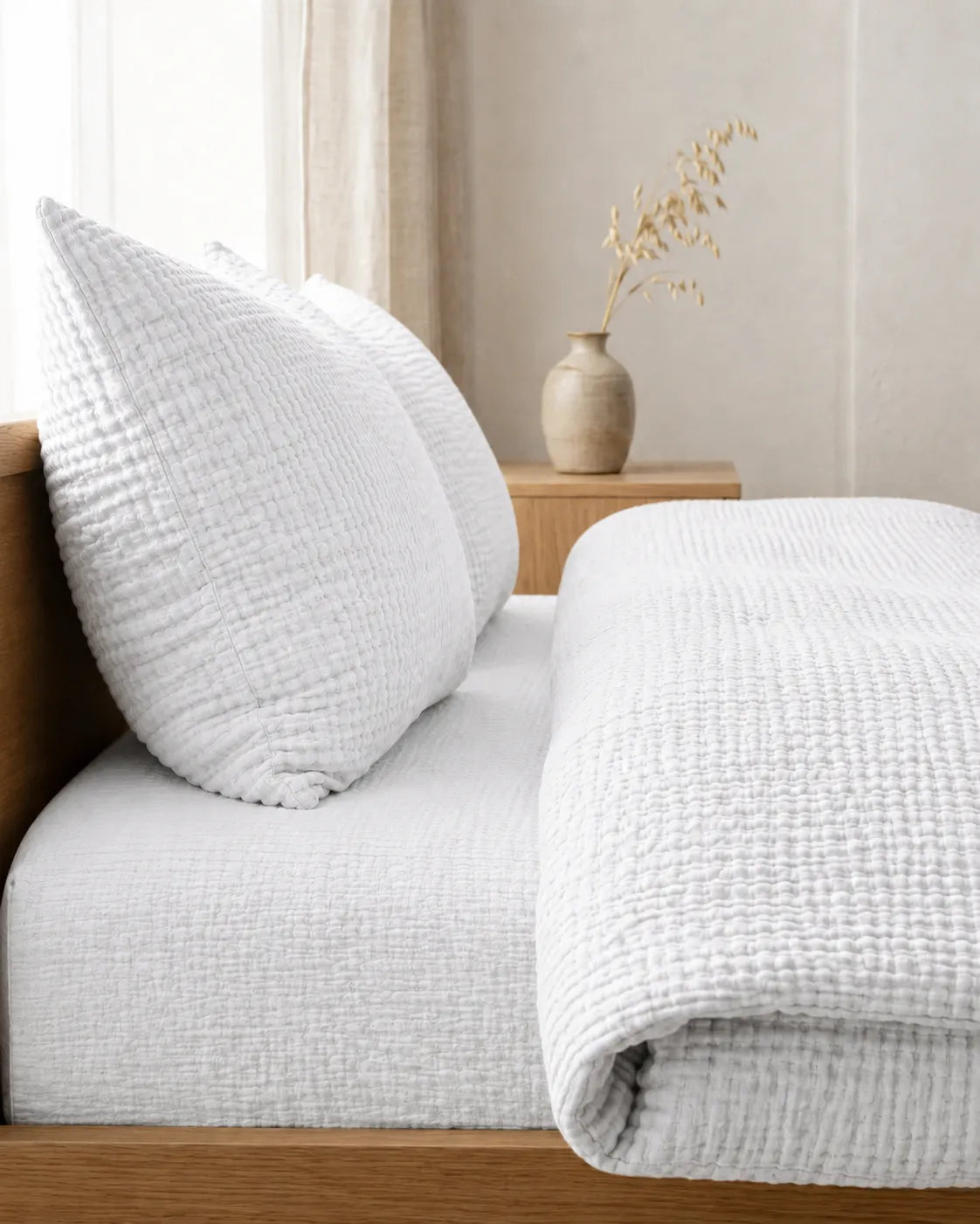 Muslin Cotton Bed Set - 100% Pure Muslin Cotton (4-Pc)