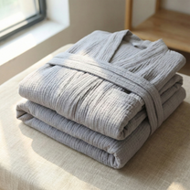 The Four-Seasons Bathrobe - 100% Muslin Cotton