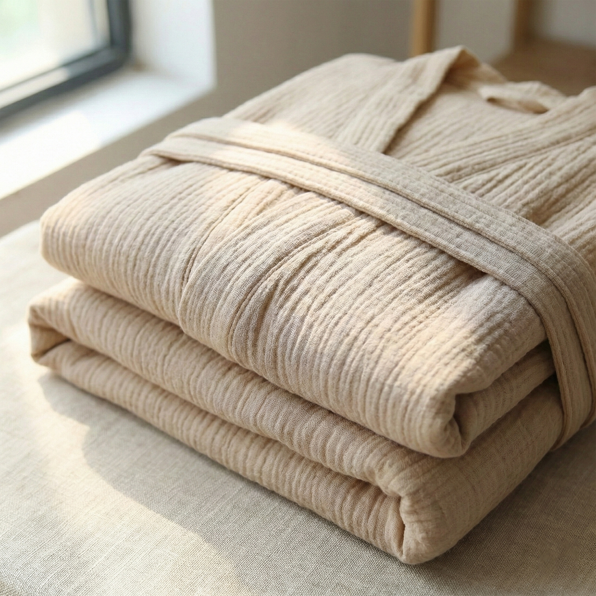 The Four-Seasons Bathrobe - 100% Muslin Cotton