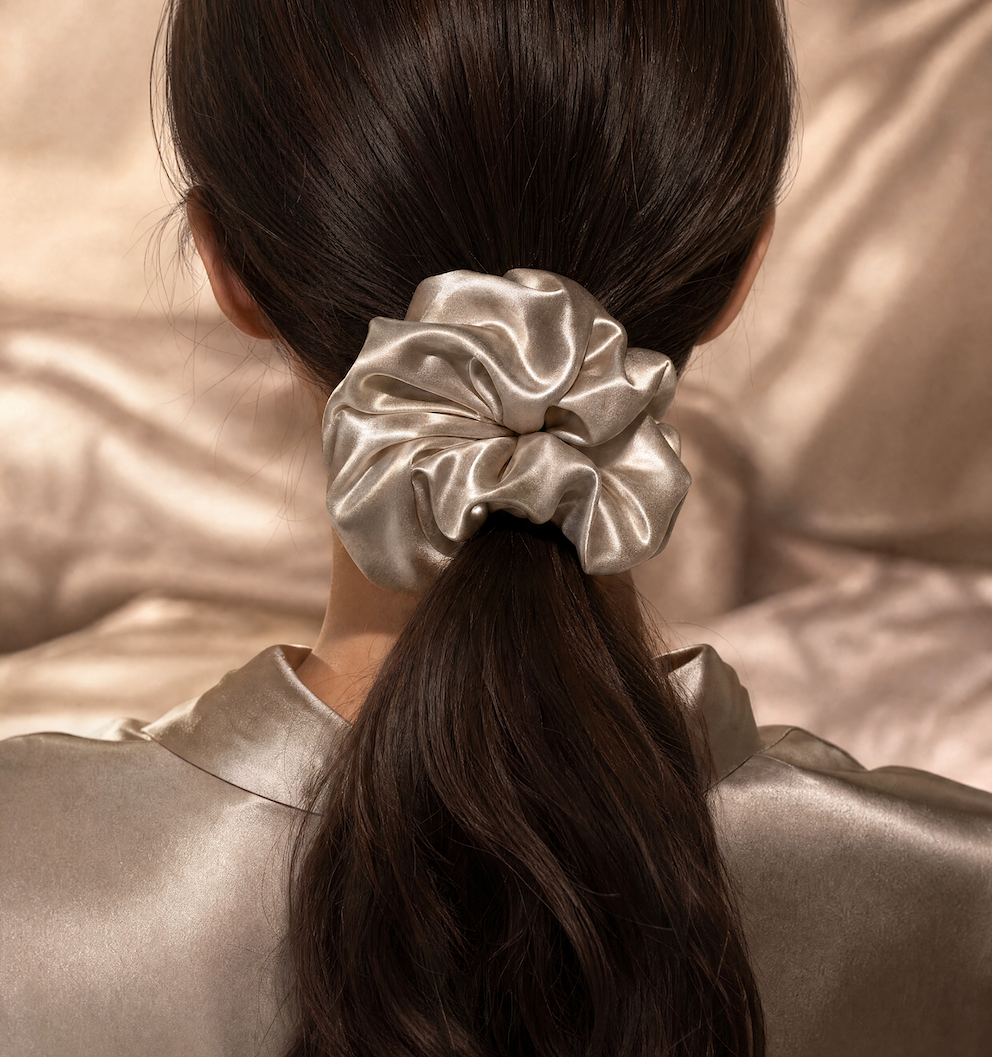 The Fleece Satin Scrunchies - 3 Pieces Pack