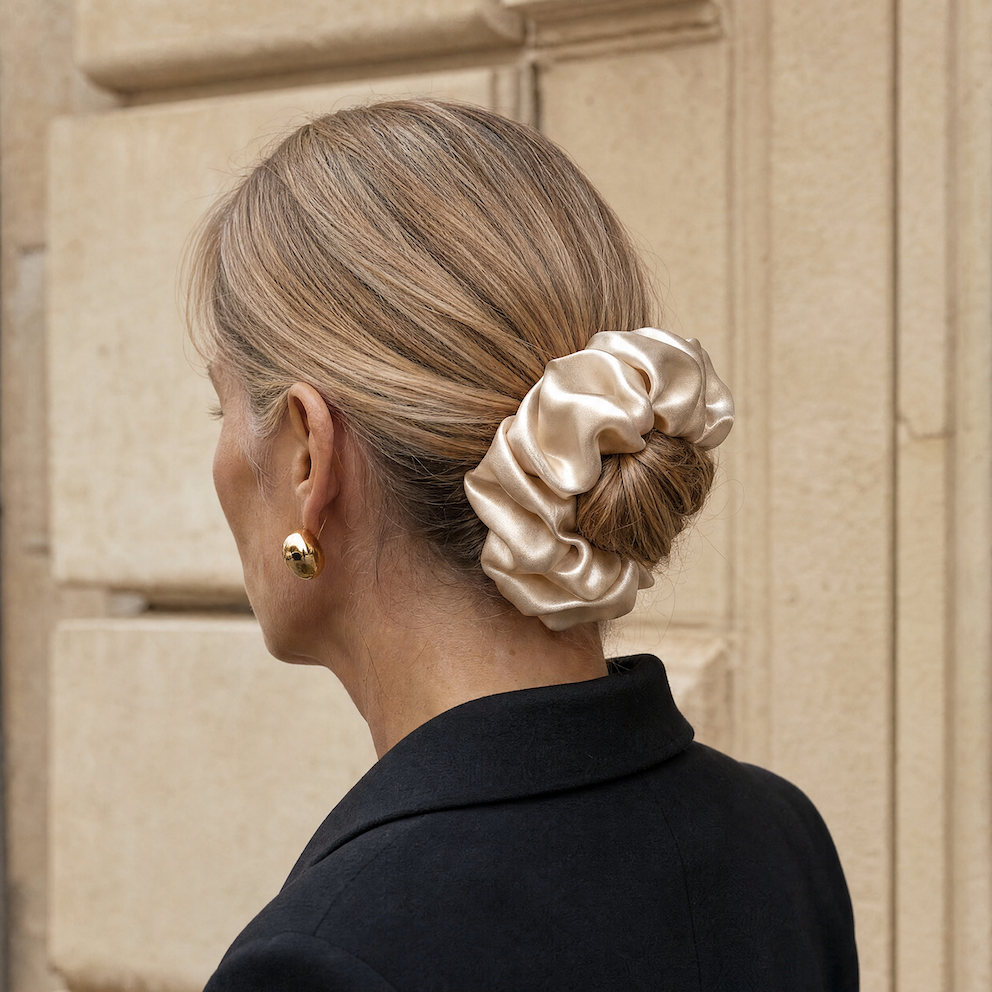 The Fleece Satin Scrunchies - 3 Pieces Pack