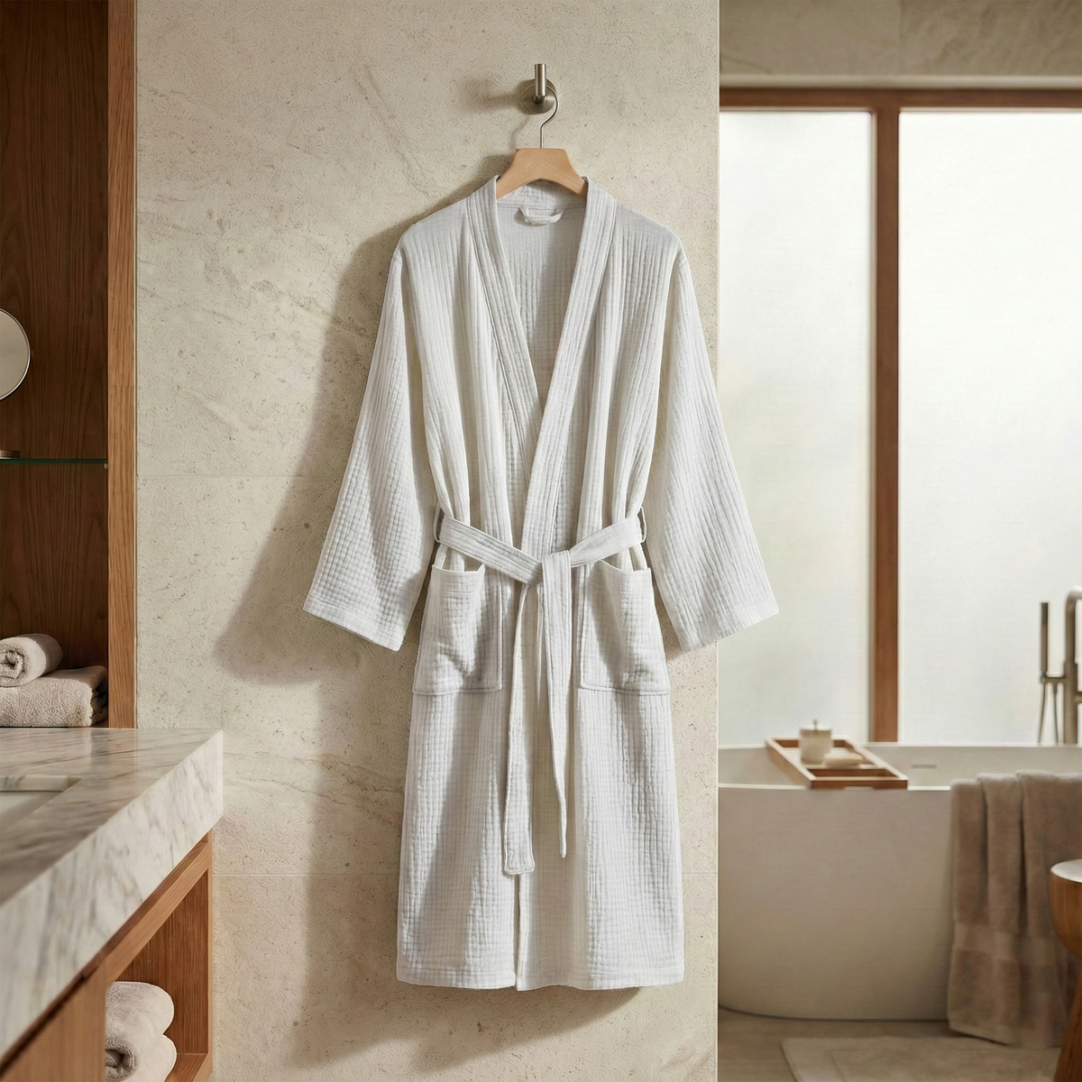 The Four-Seasons Bathrobe - 100% Muslin Cotton