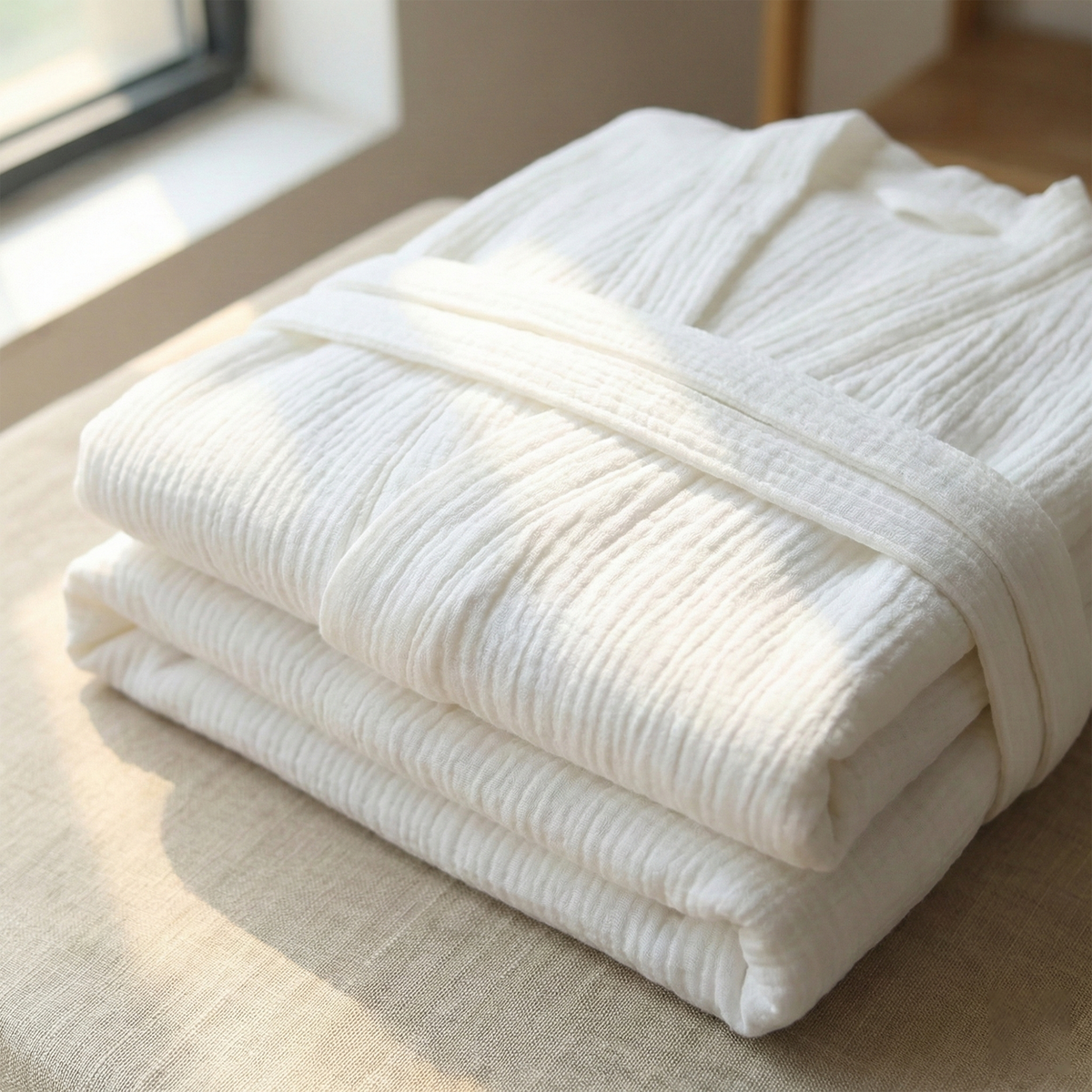 The Four-Seasons Bathrobe - 100% Muslin Cotton
