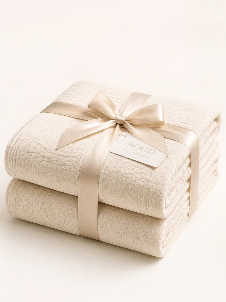 Dos mantas de muselina listas para regalar