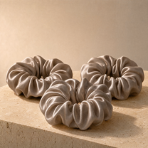 The Fleece Satin Scrunchies - 3 Pieces Pack