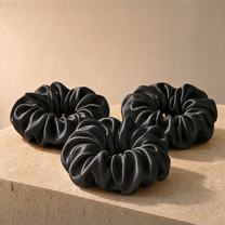 The Fleece Satin Scrunchies - 3 Pieces Pack