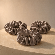 The Fleece Satin Scrunchies - 3 Pieces Pack